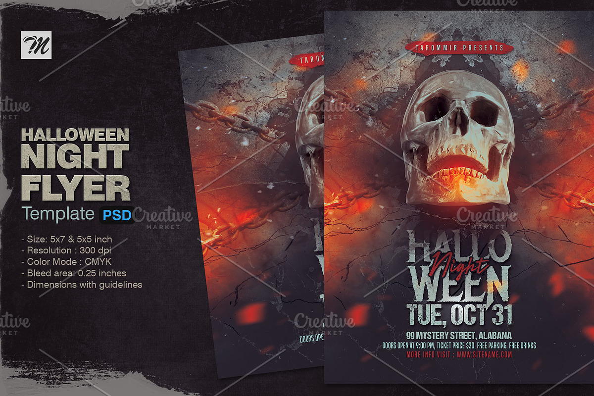 Halloween Night Flyer, a Flyer Template by Tarommir (Photo 1 of 3)