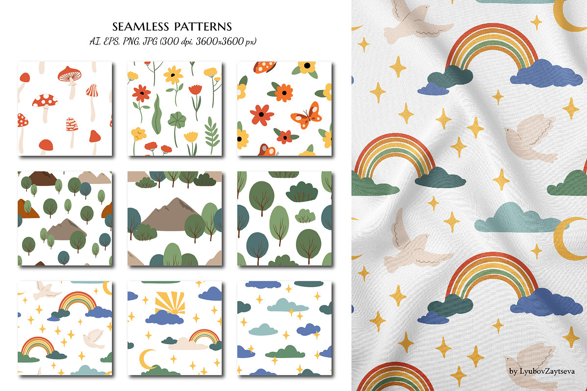 Groovy abstract landscape creator, a Decorative Illustration by LyubovZaytseva (Photo 9 of 18)