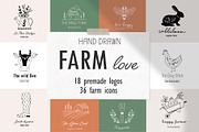 Farm love - premade logos set, a Branding & Logo Template by Alisovna (Thumbnail 1 of 12)