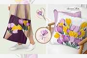 Crocuses Spring Clipart, a Seasonal Illustration by Leonaa art (Thumbnail 8 of 11)