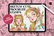 Sketch Cute Procreate Stamps, a Shape Add-On by Spasibenko Art (Thumbnail 1 of 4)