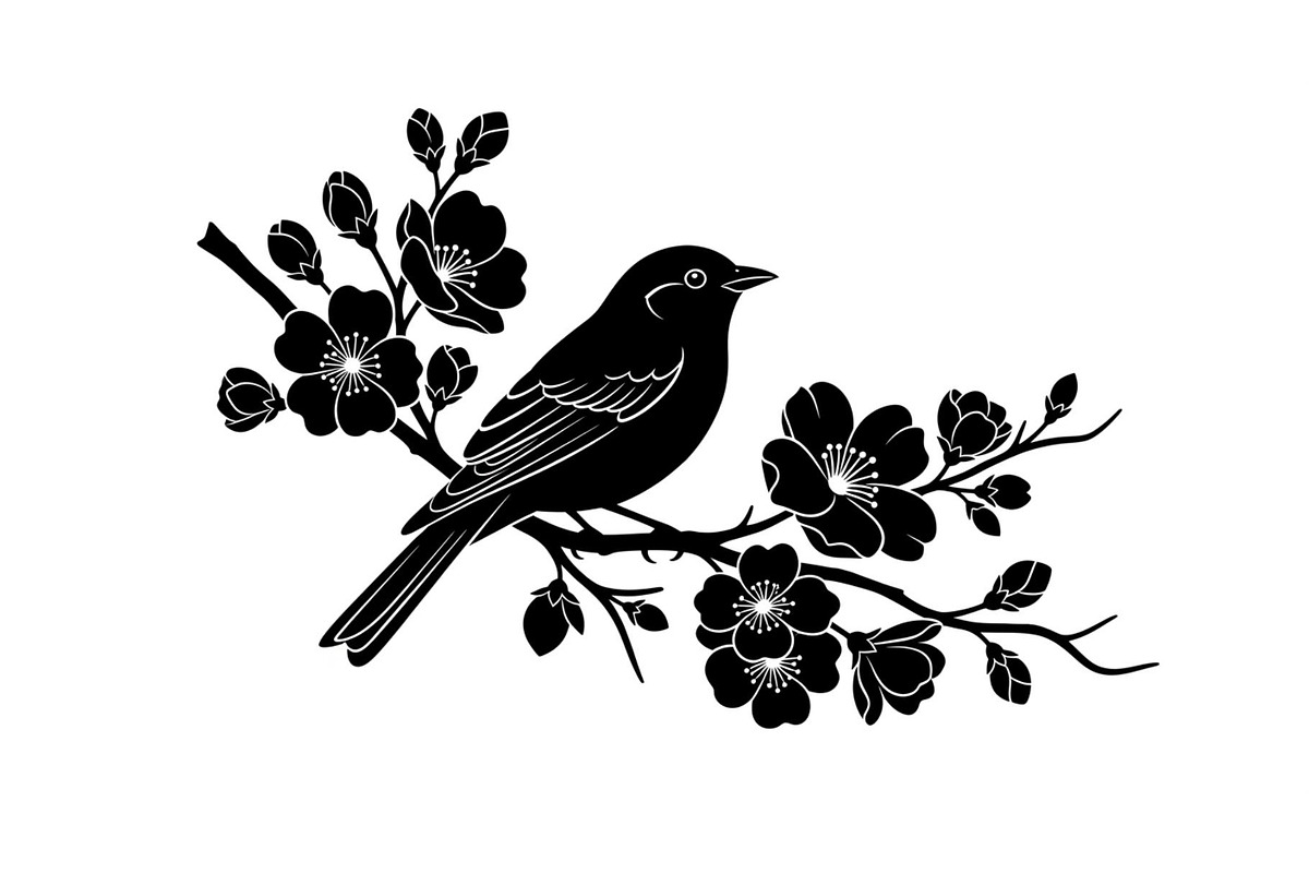 Bird Branch Silhouette Bundle, an Illustration by yasushie (Photo 25 of 31)