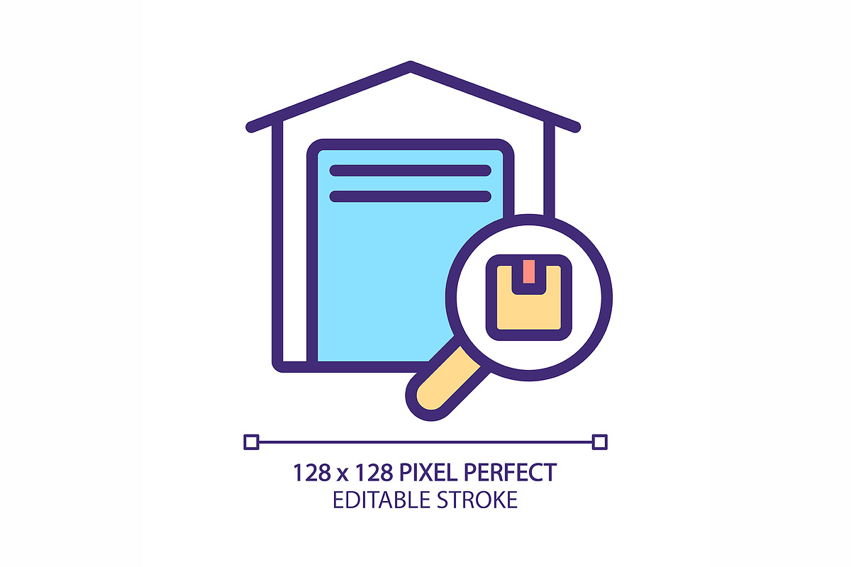 Inventory management pixel perfect R, an Outline Icon by IMG Visuals