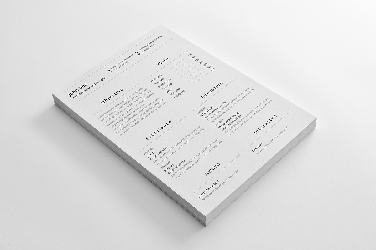 Mega Resume Bundle, a Resume Template by Graphicalark (Photo 7 of 11)