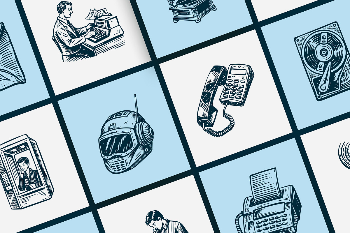 Vintage Communication Illustration, a Technology Illustration by Prosymbols (Photo 5 of 10)