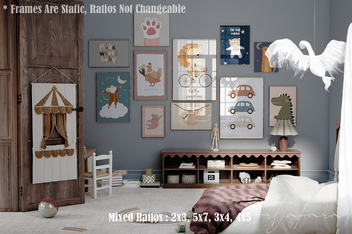 Vintage Nursery Frame Mockup Bundle, a Household Mockup by Artjafara (Photo 7 of 15)