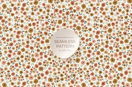 Rustic meadow seamless pattern, a Pattern Graphic by Cozy pattern shop