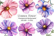 Watercolor Spring Cosmos Flower Clip, a Texture Illustration by DreamPrint404 (Thumbnail 1 of 7)