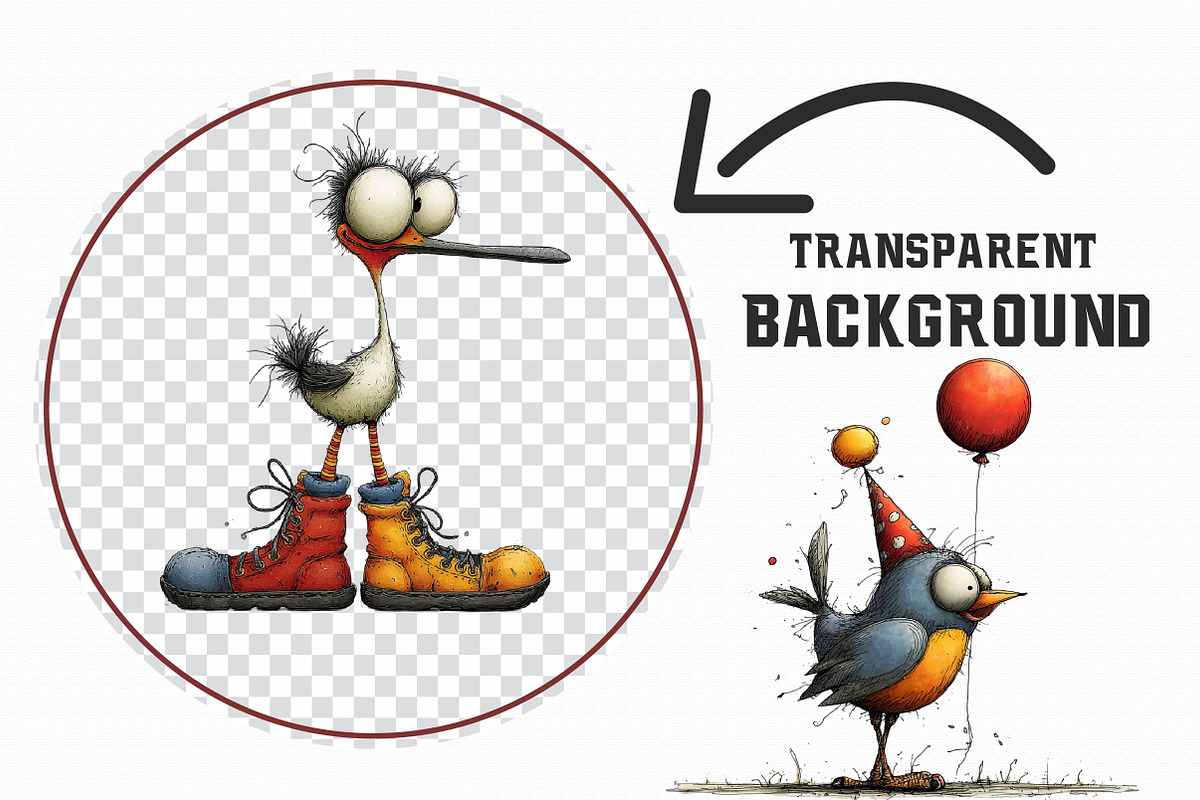 Quirky Funny Birds Clipart, an Illustration by Libby Wishes (Photo 2 of 7)