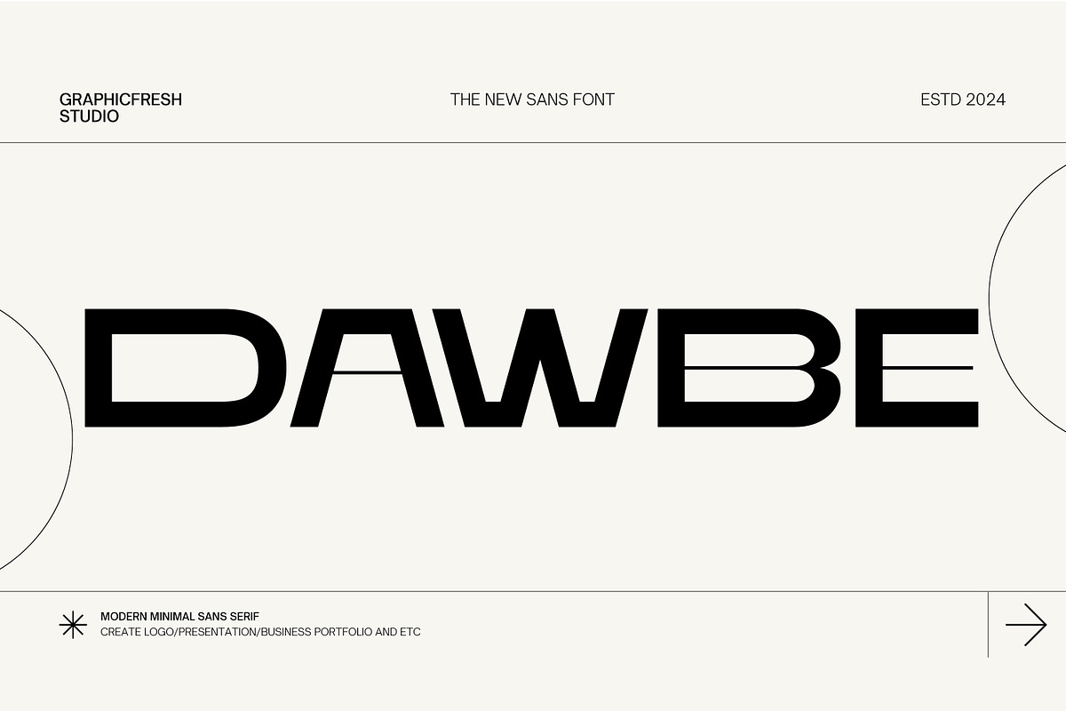 Dawbe - Modern Logo Sans Font, a Sans Serif Font by Graphicfresh (Photo 1 of 10)