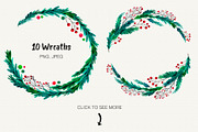 Merry Christmas Watercolor Set, a Decorative Illustration by Olga Alexeenko (Thumbnail 7 of 10)