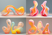 20 Translucent Twirls Sculptures, a Decorative Illustration by HipFonts (Thumbnail 5 of 12)
