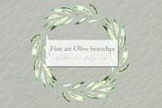 Olive branches. Watercolor clipart., an Illustration by LABFcreations (Thumbnail 3 of 4)