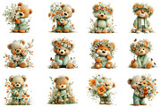 Whimsical Spring Teddy Bear Clipart, an Illustration by Dream Creation (Thumbnail 4 of 5)