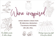 Wine inspired collection. Hand drawn, a Decorative Illustration by YvY (Thumbnail 1 of 9)