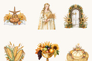 Watercolor Fall Harvest Clipart, an Object Illustration by BusyDaydesign (Thumbnail 3 of 9)