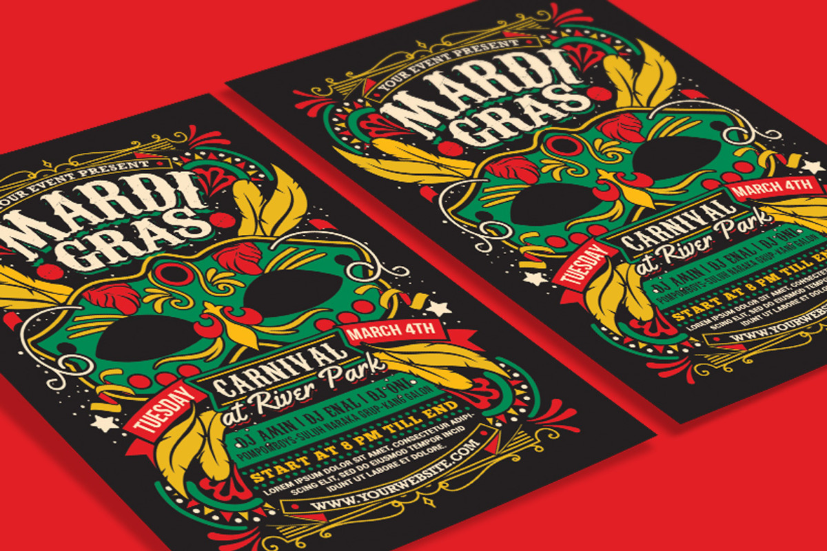 Mardi Gras Flyer Template, a Flyer Template by Muhamad Iqbal hidayat (Photo 3 of 4)