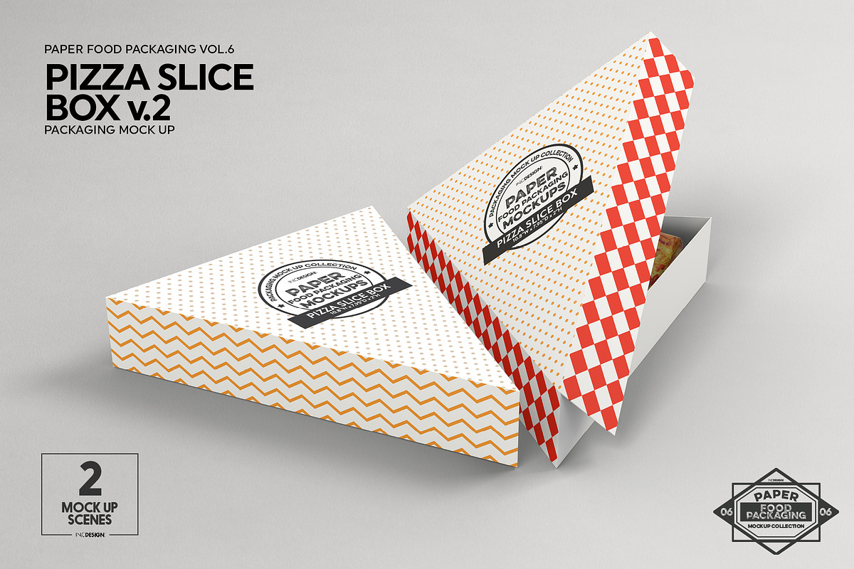 Pizza Slice Box v.2 Packaging Mockup, a Packaging Mockup by INCDesign (Photo 6 of 8)