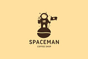 Astronaut Coffee Shop Logo Template, a Branding & Logo Template by vectorwithin (Thumbnail 1 of 3)
