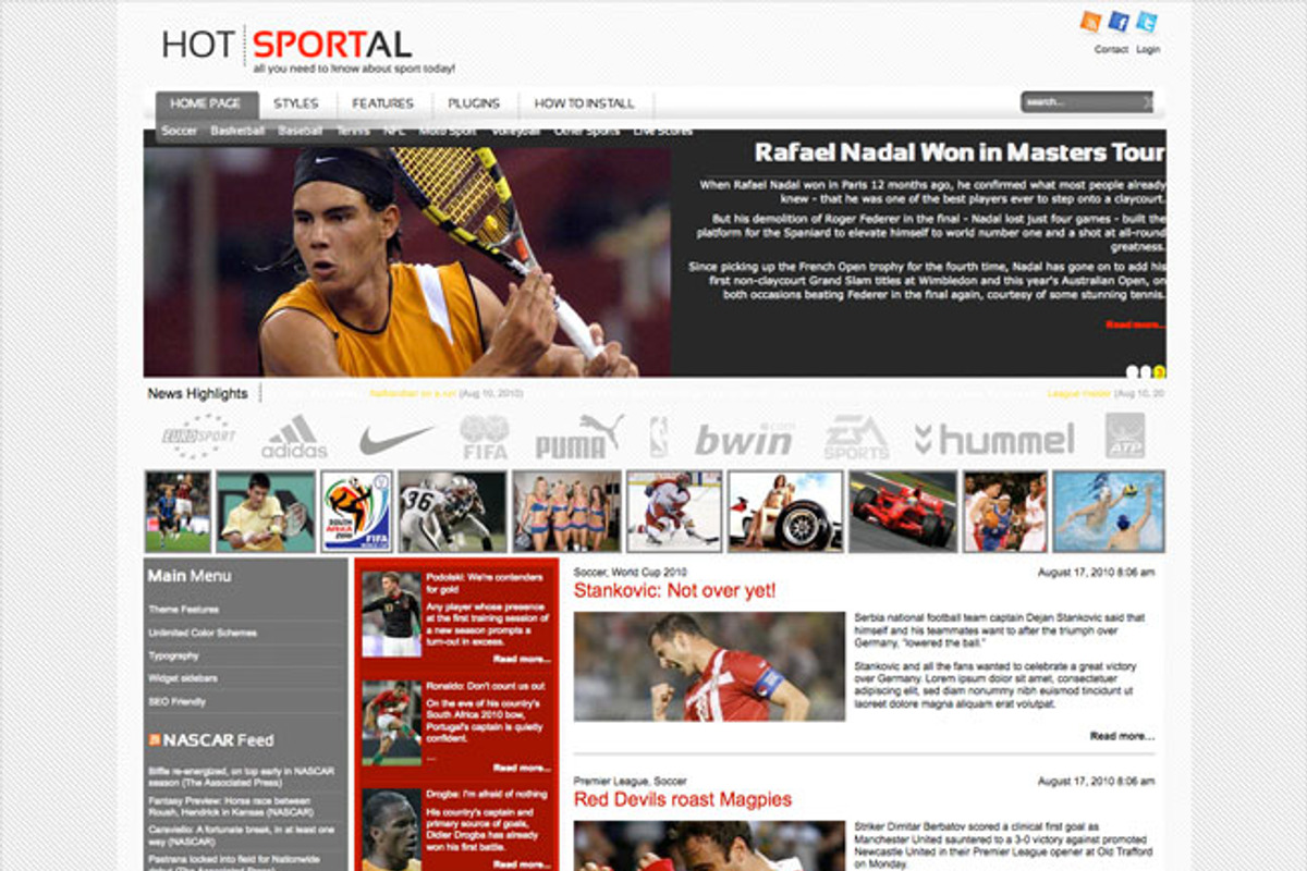 Hot Sportal, a WordPress Template by hot-themes (Photo 2 of 5)