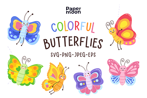 Colorful Butterflies Set