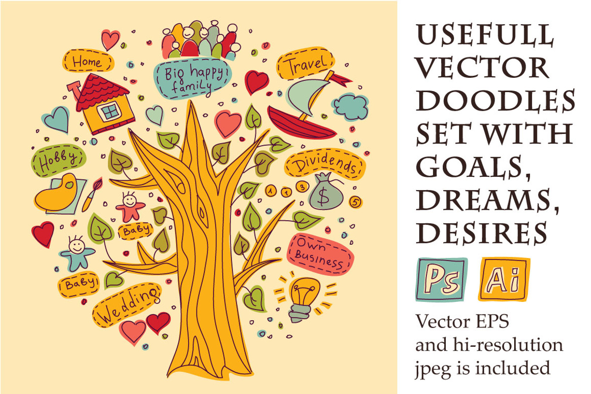 Set with goals, dreams, desires, an Object Illustration by Crowhouse (Photo 1 of 4)