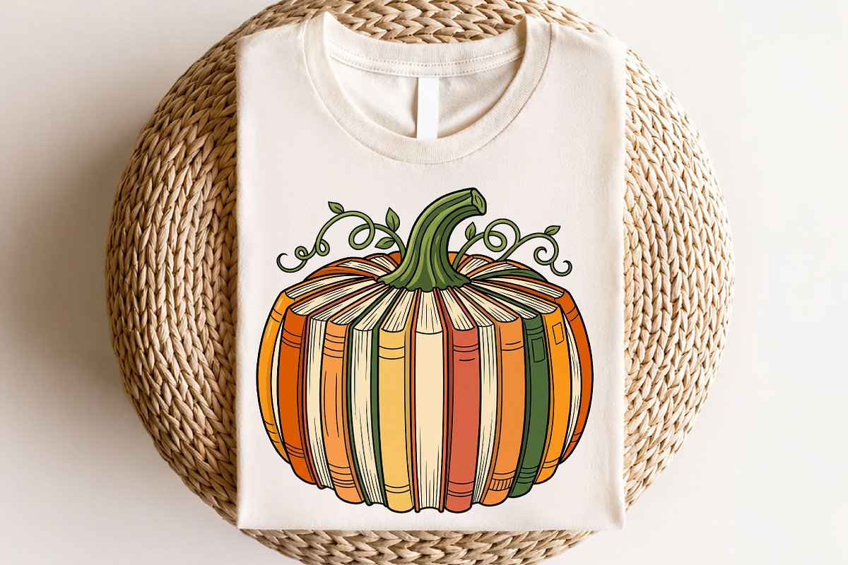 Fall Book Pumpkin Halloween Teacher, a Seasonal Illustration by CraftArtStudio (Photo 4 of 4)
