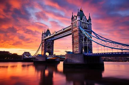 Tower Bridge at sunset, London, Engl, a Photo by Iftikhar Alam