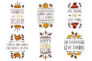 Handdrawn Thanksgiving elements
