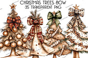 Christmas Trees Bow Clipart, an Illustration by DreamArtGraphic (Thumbnail 1 of 5)