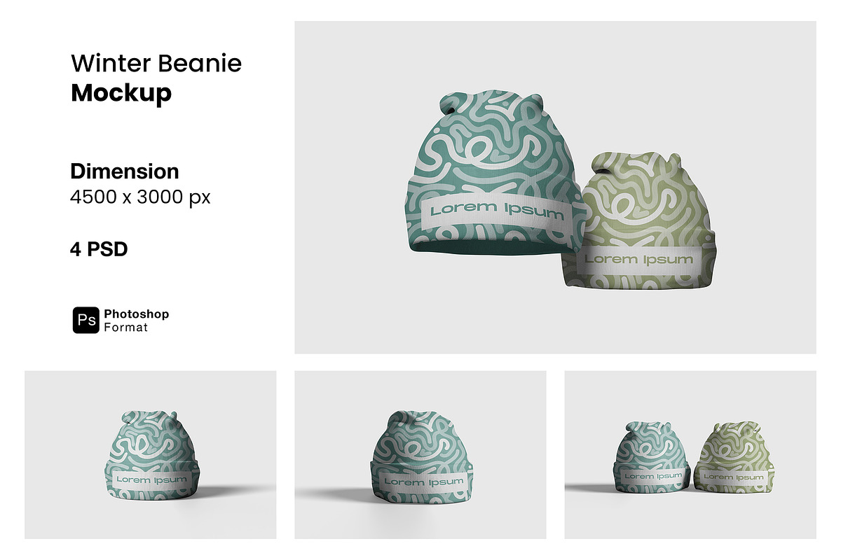 Winter Beanie Mockup, a Hat Mockup by ianmikraz (Photo 1 of 5)