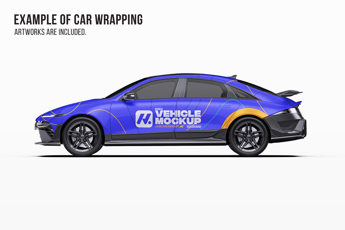 2025 Performance EV Sedan Mockup, an Advertising Mockup by Halal Graphic Studio (Photo 7 of 12)