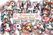 Coquette Horse Clipart, an Illustration by DreamCafeArt (Thumbnail 1 of 6)
