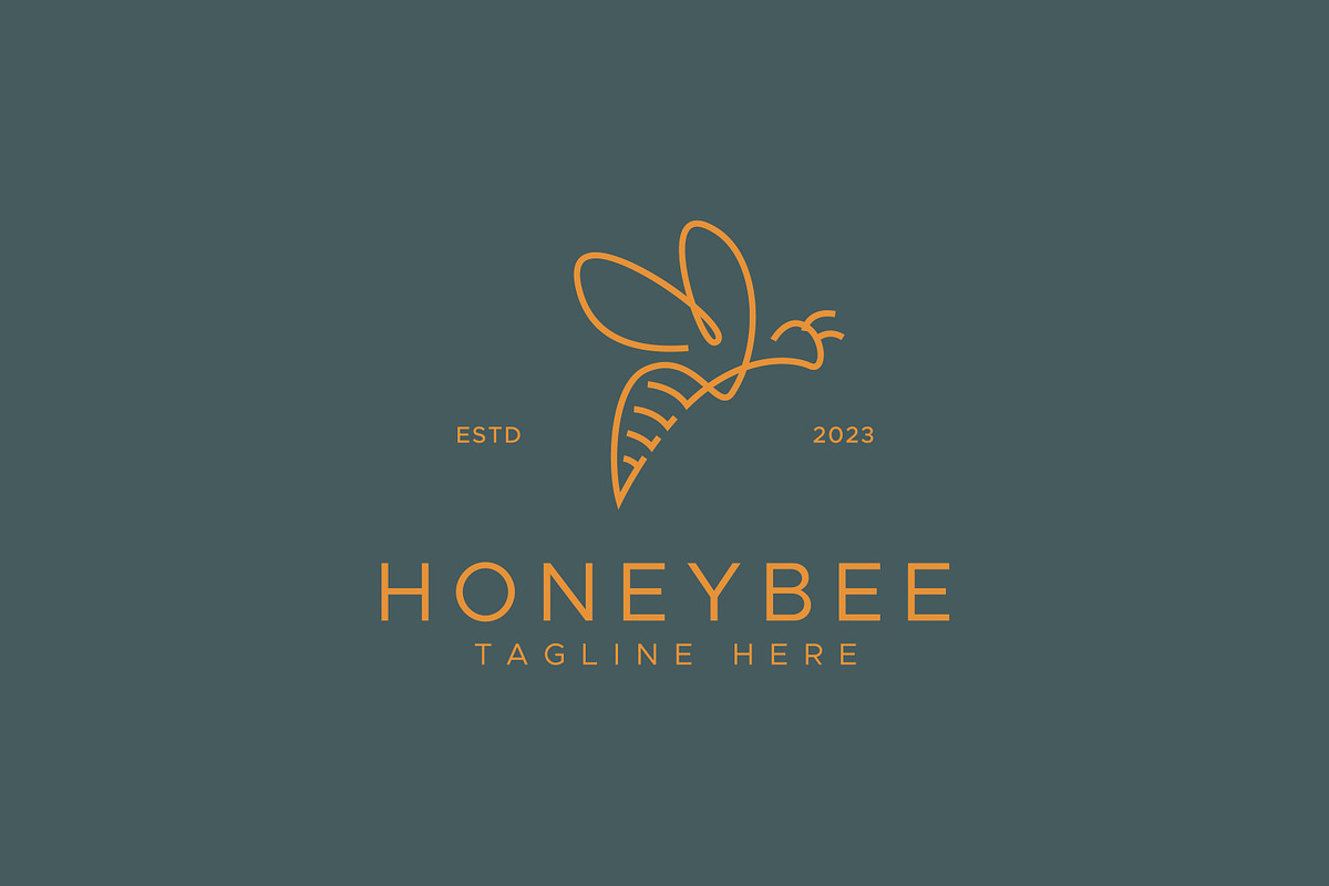 Honey Bee Side View Abstract Logo, a Branding & Logo Template by Signatoro (Photo 1 of 2)