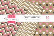 Crafty Valentine digital paper pack, a Pattern Graphic by Katy Clemmans (Thumbnail 3 of 3)