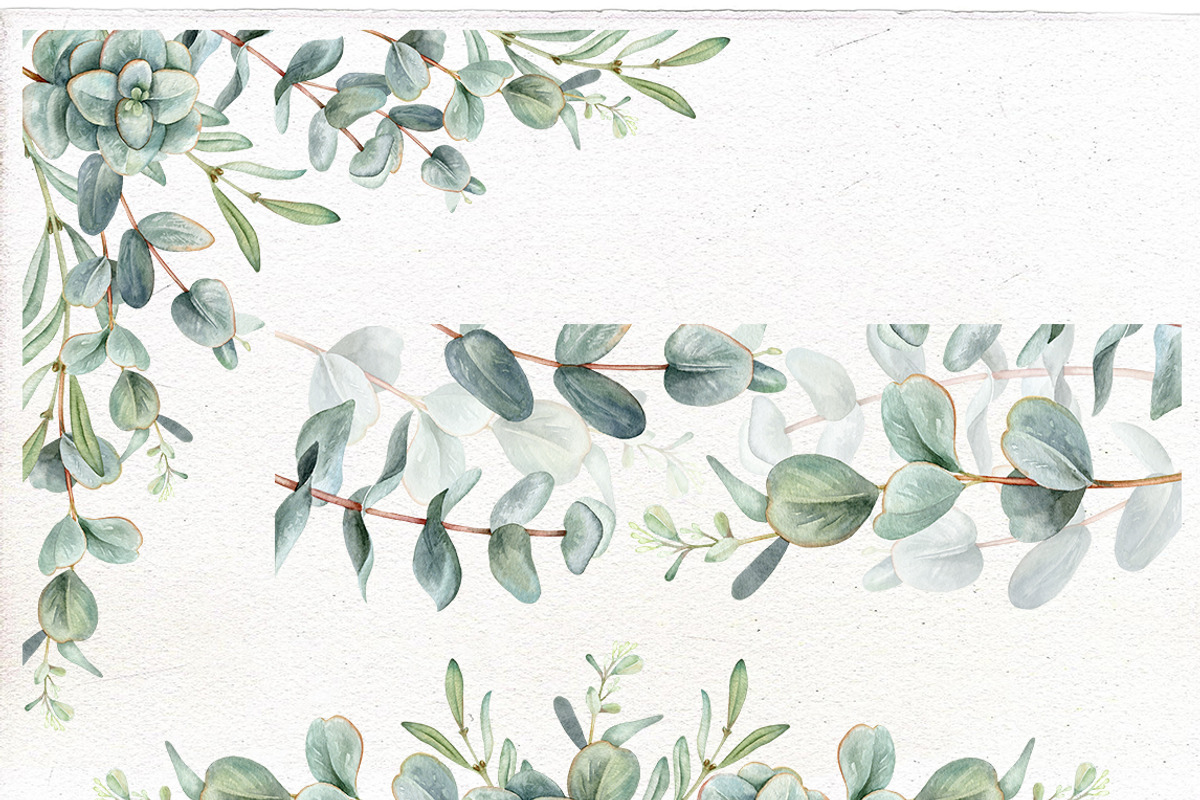 Watercolor Eucalyptus clip art., a Decorative Illustration by Mary (Photo 4 of 4)