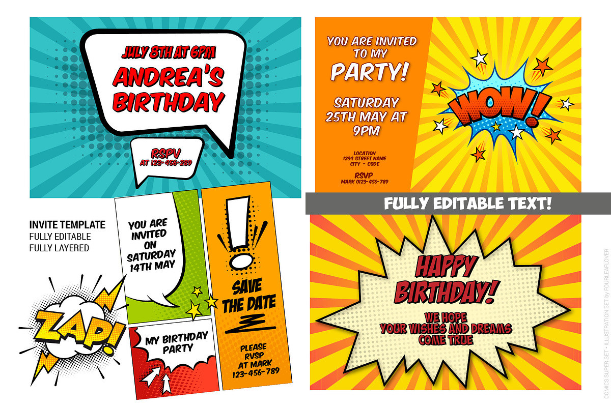 Comic Elements Vector HUGE Set!, an Illustration by FourLeafLover (Photo 7 of 13)
