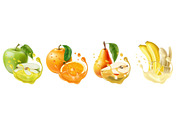 Ripe fruit. Orange and apple, a Food Illustration by Vectorbuum (Thumbnail 1 of 3)
