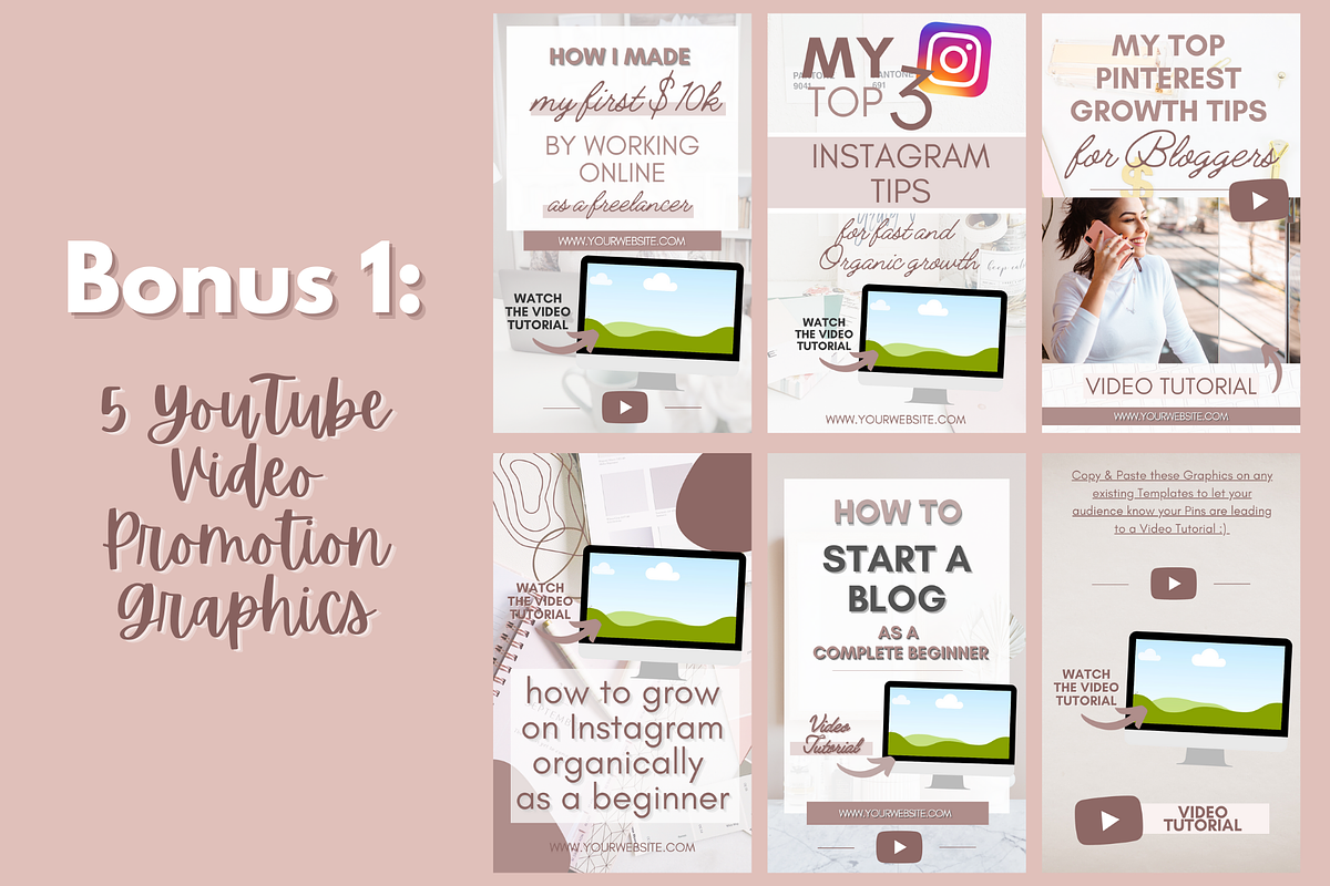 65+ Pinterest Templates + 3 BONUSES, a Social Media Template by SocialStyleTemplates (Photo 5 of 8)