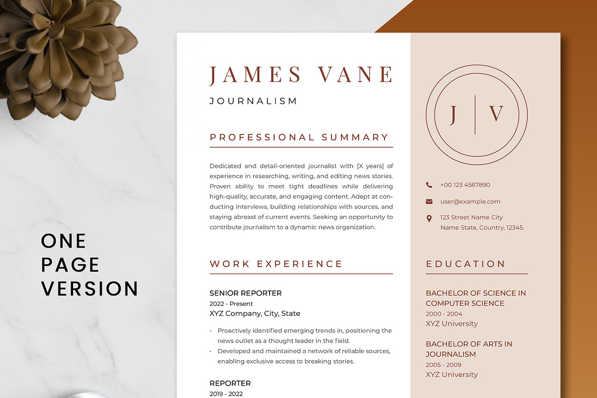 Journalism Resume Template preview 2