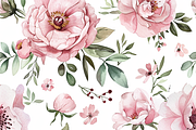 Pink Floral Pattern, a Pattern Graphic by Printable Treasure (Thumbnail 2 of 4)