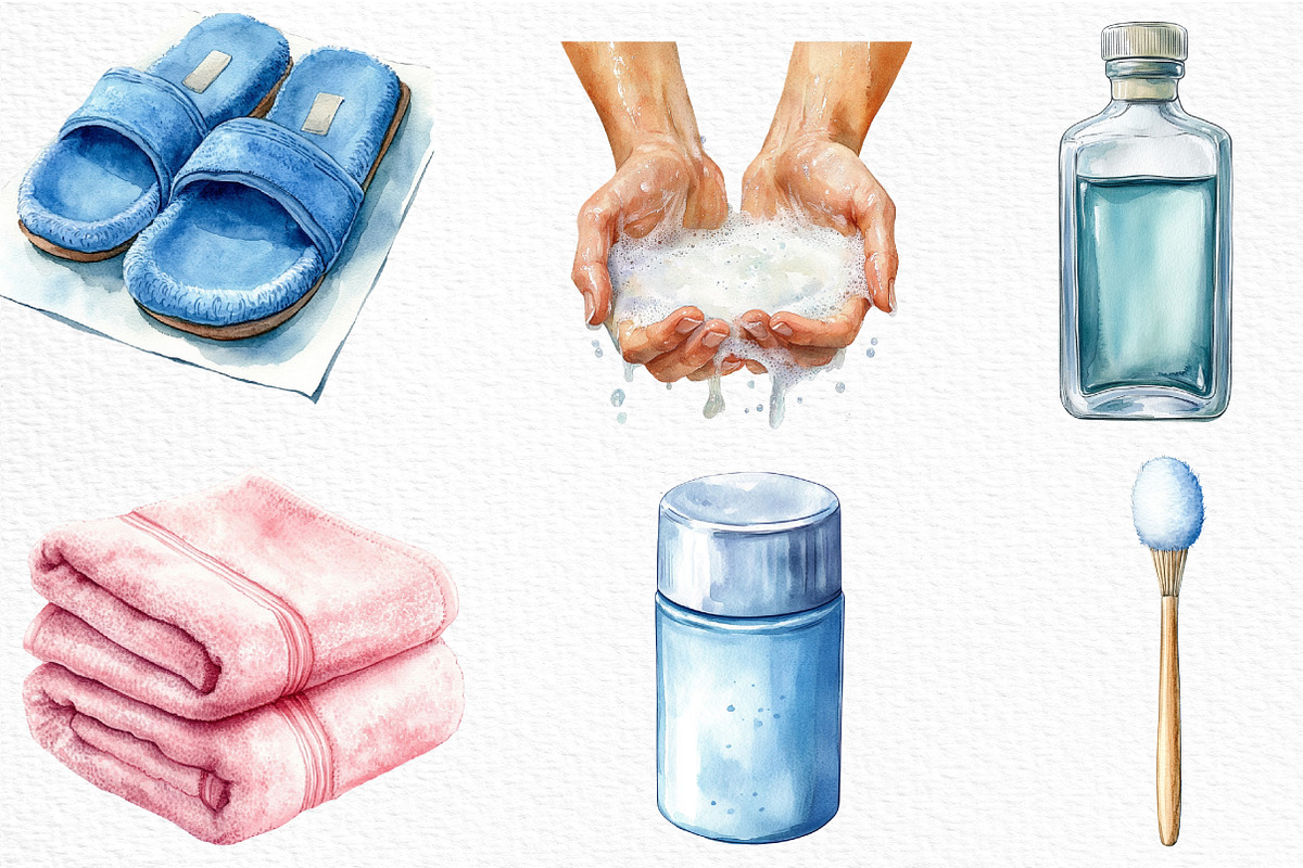 Watercolor Hygiene Clipart, an Illustration by Craft Nest (Photo 4 of 5)