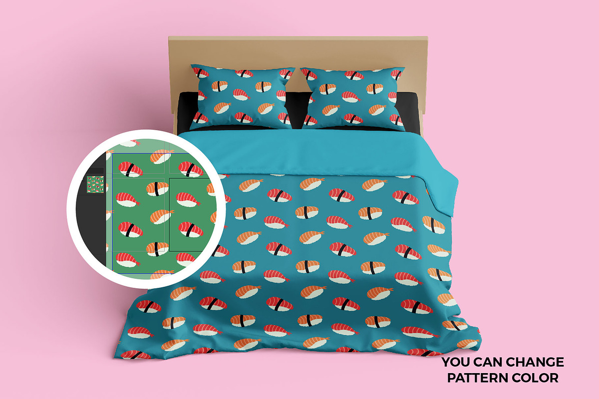 Sushi Seamless Pattern, a Pattern Graphic by Abstracto-Create (Photo 5 of 7)