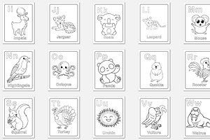 78 Happy Animal Alphabet Coloring