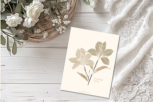 Floral Thank You Card, a Card Template by Debby Blooms