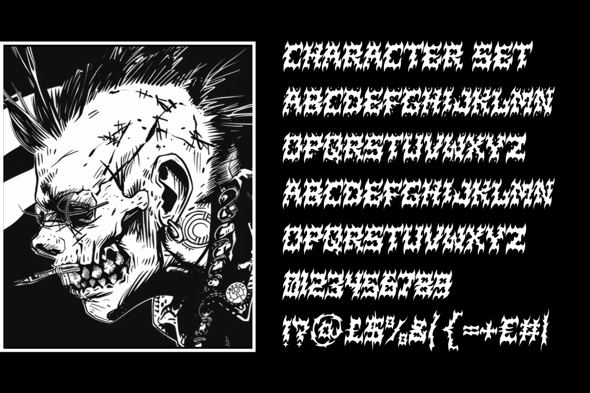 Darkbeat Outrage Death Metal Font, a Font by PutraCetol Studio (Photo 5 of 5)