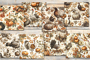 Vintage Harvest Feast Digital Paper, a Background Graphic by Vasmila (Thumbnail 5 of 6)