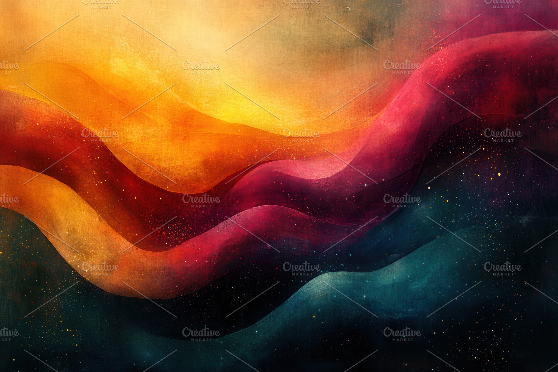 Colorful abstract waves create a dyn, a Photo by Tanuart