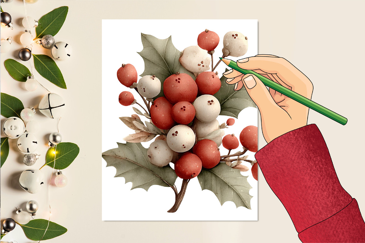 Whimsical Christmas Clipart, an Illustration by DreamCafeArt (Photo 7 of 7)