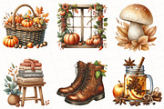Watercolor Cozy Autumn Clipart, an Illustration by OK Design (Thumbnail 3 of 5)